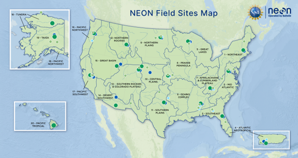NEON Sites Map