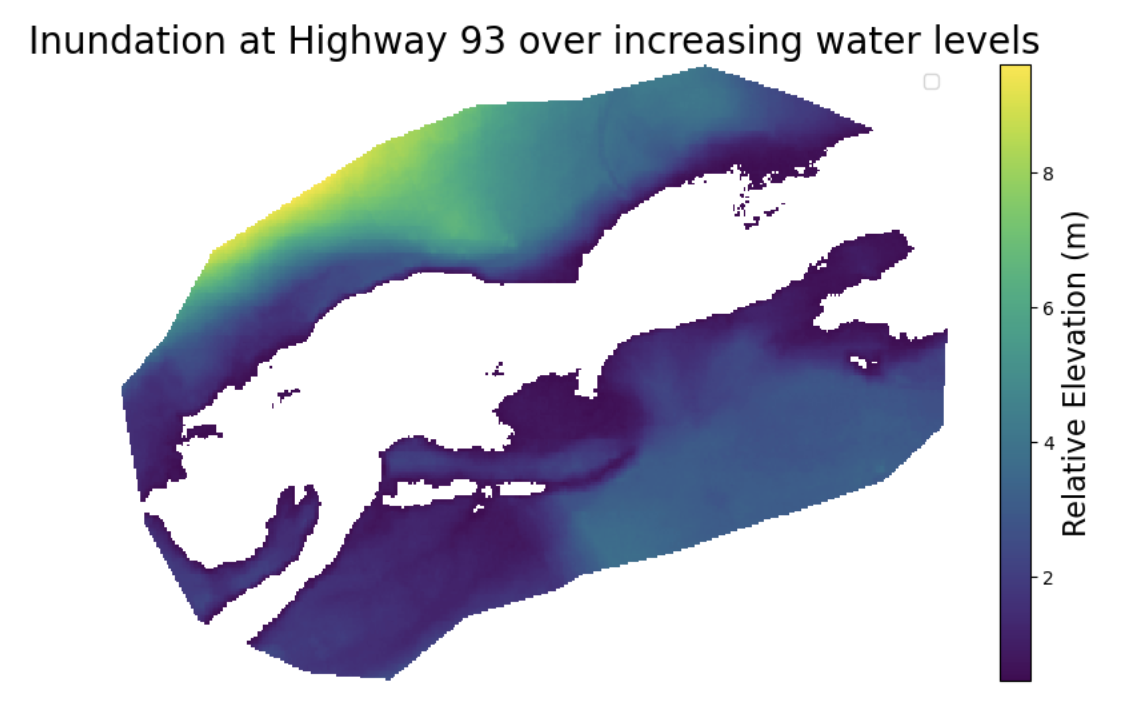 highway 93 increasing water levels