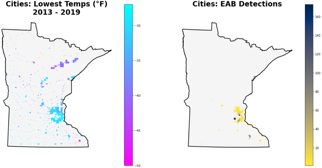 temperature and eab detections