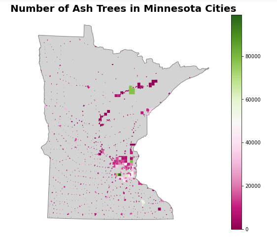 number of ash trees