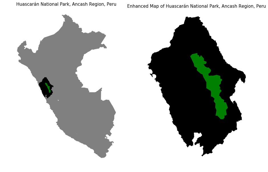 map of Huascaran Peru