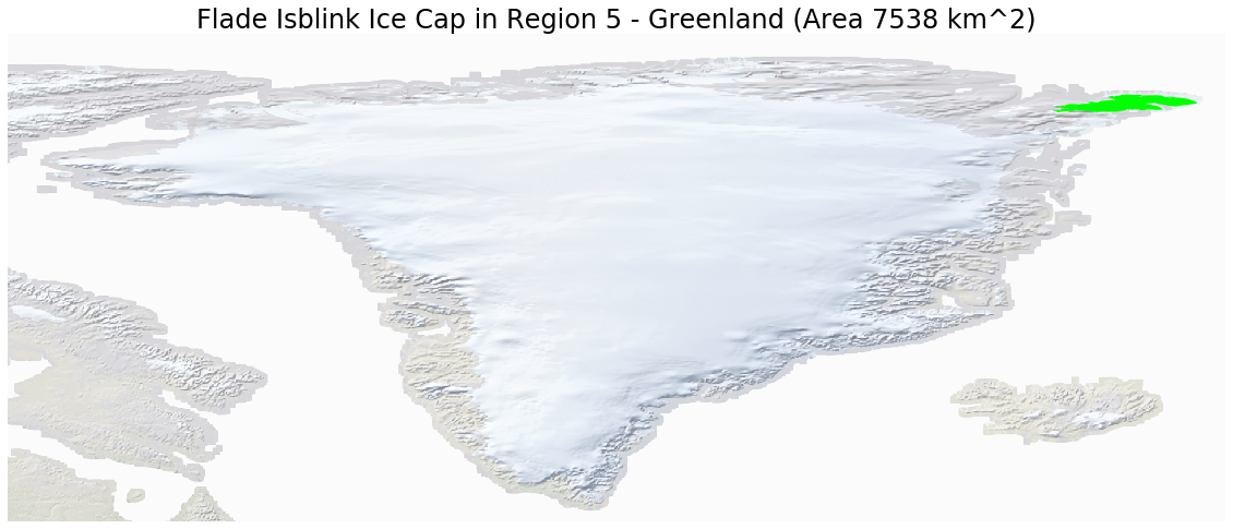 Flade Isblink ice cap in region 5, Greenland. 
