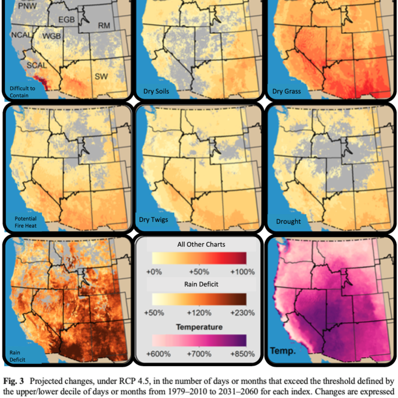 IPCC RCP 4.5 future scenario of fire conditions in the Western United States