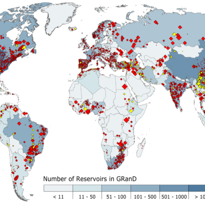 Global Distribution of Reservoirs/Dams