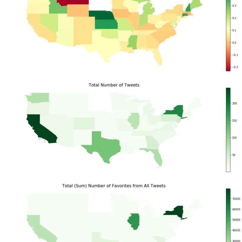 geographic distribution of tweet sentiment