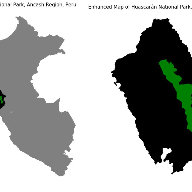 map of Huascaran Peru