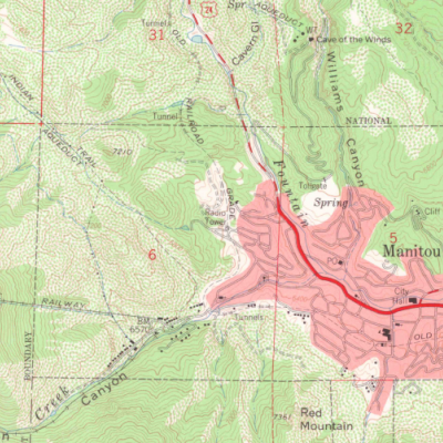 topographic map of manitou springs